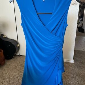 Anne Klein Asymmetrical Dress Royal Blue Size 12.